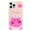 For iPhone 11 Pro Max Skin Feeling Jelly TPU Hybrid PC Phone Case(Pink Cat White)