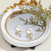 E2208-1 White Pearl Stud Earrings Jewelry