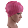 Silicone Waterproof Swimming Caps Protect Ears Long Hair Sports Swimming Cap for Adults(Gray)
