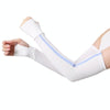 1 Pair Sunscreen Ice Silk Sleeves Outdoor Cycling Driving UV Protection Sleeves, Size: M(White+Blue)