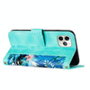 For iPhone 11 Pro Floral Pattern Leather Phone Case with Lanyard(Green)