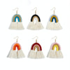 2 Pairs Personalized Tassel Bohemian Earrings Hand-Woven Retro Earrings(Red Colorful)