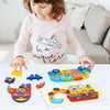 3 PCS Three-dimensional Buckle Traffic Puzzle Cognitive Puzzle Wooden Toy(Rocket)