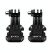 2 PCS PULUZ Black Vertical Surface J-Hook Buckle Mount Set for PULUZ Action Sports Cameras Jaws Flex Clamp Mount for GoPro, Insta360, DJI and Other Action Cameras(Black)