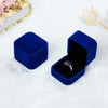 3 PCS Wedding Jewelry Accessories Square Velvet Jewelry Box Jewelry Display Case Gift Boxes Ring Earrings Box(Blue)