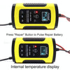FOXSUR 12V 6A Intelligent Universal Battery Charger for Car Motorcycle, Length: 55cm, EU Plug(Yellow)