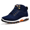 Men Snow Boots Warm Fur Winter Boots Men Winter Boots, Shoe Size:42(Blue)