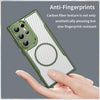 For Samsung Galaxy S24 Ultra 5G Carbon Fiber Texture MagSafe Translucent Phone Case(Green)