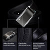 COWATHER CZ022 Men Two-Layer Leather Casual Business Automatic Buckle Belt, Length: 130cm(Black)