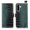 For Samsung Galaxy A36 Crocodile Top Layer Cowhide Leather Phone Case(Green)