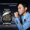 OLEVS 2892 Men Multifunctional Business Waterproof Quartz Watch(Black)