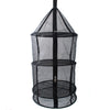 Camping Picnic Folding Tableware Vegetables Fruit Dry Net Hanging Mesh Dish Dryer Rack Shelf(Black)