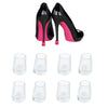 4 Pairs Noise Cancelling Heel Covers Anti-Slip High Heels Protective Caps, Size:M(Transparent)