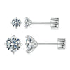 MSE062 S925 Sterling Silver Plated With Platinum Four-Claw Shining Moissanite Earrings, Size: S