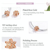S925 Sterling Silver Winter Snowflakes Beads DIY Bracelet Necklace Accessories, Color:Rose Gold