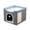 Foldable Cat Scratcher Bed, Dark Grey - Sisal Scratch Post & Pet Bed