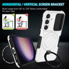 For Samsung Galaxy S24 FE 5G Sliding Camshield MagSafe Holder TPU Hybrid PC Phone Case(Black White)