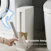 Bathroom Toilet Toilet Brush Integrated Pressing Open Lid Square Trash Can Set with Brush(Ivory White)