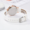 Ladies Moon Pattern Dial PU Strap Quartz Watch, Color: White+Bracelet