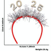 2025 Digital Christmas Party Decoration Headband Mall Bar New Year Eve Event Headdress(Silver)