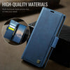 For iPhone 13 AutSpace A11 Side Buckle MagSafe Magnetic RFID Phone Leather Case(Blue)