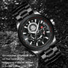 VAVA VOOM 2311P-JH2 Black Shell Belt Men Waterproof Sports Luminous Calendar Casual Quartz Hollow Watch