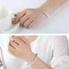 Europe and America Style Female Brass-plating Jewelry  Silver Garlic Magnetic Health Open Bracelet, Size: 8mm*17cm(Silver)