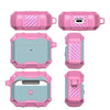 For AirPods 4 Wireless Earphones Shockproof Protective Case(White + Pink)