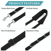Dog Grooming Restraint Set, Adjustable Leash & Belly Band (Black)