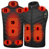 13  Area Double Control Black USB Electric Heating Undershirt Intelligent Warm Vest(5XL)
