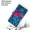 For Alcatel 1S (2020) / 3L (2020) Coloured Drawing Cross Texture Horizontal Flip PU Leather Case with Holder & Card Slots & Wallet & Lanyard(Blue Red Butterfly)
