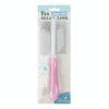 Pet Grooming Comb - Two-Sided Deshedding & Detangling Tool (Pink)