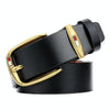 Dandali L8037 Men Casual Imitation Copper Buckle Leather Belt Waistband, Length: 115-125cm (Black)