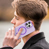 For iPhone 15 Pro Max MagSafe Frosted Translucent TPU + PC Full Coverage Phone Case(Dark Purple)