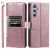 For Samsung Galaxy A36 Simple 6-Card Wallet Leather Phone Case(Rose Gold)