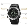 Shimei 2096 Multifunctional Men 50M Waterproof Compass Noctilucent Digital Wrist Watch(Black)