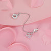 S925 Sterling Silver Valentine Heart Lock Silicone Safety Chain DIY Beading(BSC975)