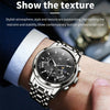 OLEVS 2892 Men Multifunctional Business Waterproof Quartz Watch(Black + Silver)