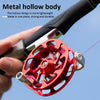 Ice Fishing Raft Reel Fly Reel With Base All Metal Hollow Fishing Tackle, Spec: 50mm Red