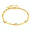 OPK GS1567 Love Hand Jewelry Temperament Zirconia Stainless Steel Bracelet(Gold)
