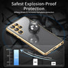 For Samsung Galaxy S25 Ultra 5G Privacy Full Cover Magnetic Metal Tempered Glass Phone Case(Gold)
