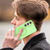 For Samsung Galaxy S24 FE 5G MagSafe Frosted Translucent TPU + PC Full Coverage Phone Case(Green)