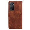 For Redmi Note 11 Pro 5G Lace Floral Embossed Magnetic Buckle PU Phone Case With Wrist Strap(Brown)