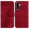 For Samsung Galaxy A26 5G Seven-shaped Embossed Leather Phone Case(Red)
