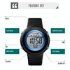 SKMEI 1497 Fashion Simple Backlight Single Display Electronic Watch Timing Alarm Watch(Black )