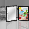 Wood Children Art Frames Magnetic Front Open Frametory for Poster Photo Drawing Paintings Pictures(Black)