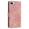 For iPhone 8 Plus / 7 Plus Tulips Embossed Leather Phone Case with Lanyard(Pink)