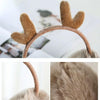 Antler Plush Earmuffs Winter Warm Fashion Retractable Ear Warmer One Size(Black)