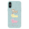 For iPhone X / XS Skin Feeling Jelly TPU Hybrid PC Phone Case(Three Puppies Light Green)