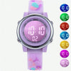 JNEW A86628 Student Cartoon 3D Butterfly Multi-Function Waterproof LED Sports Electronic Watch(Dark Purple)